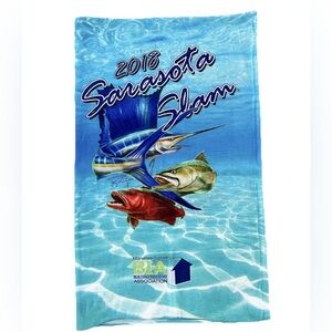 2018 Sarasota Slam Fishing Neck Gaiter Sailfish Marine Blue Buff